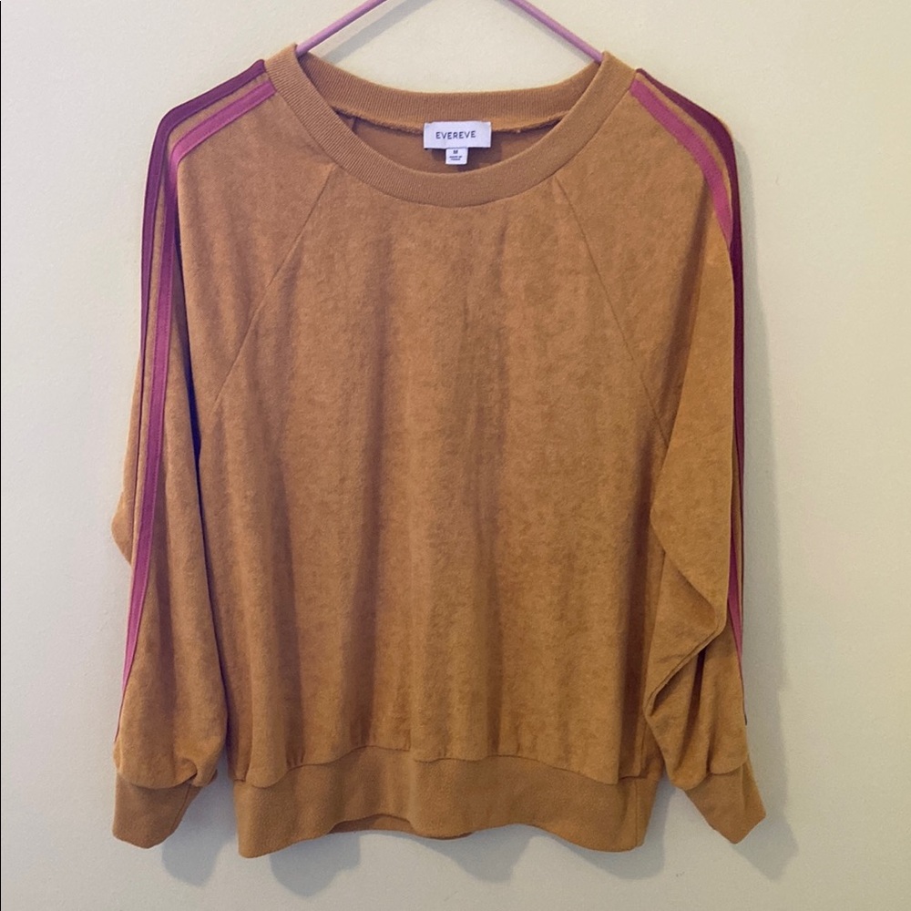 Evereve Mustard and Pink Raglan Top
